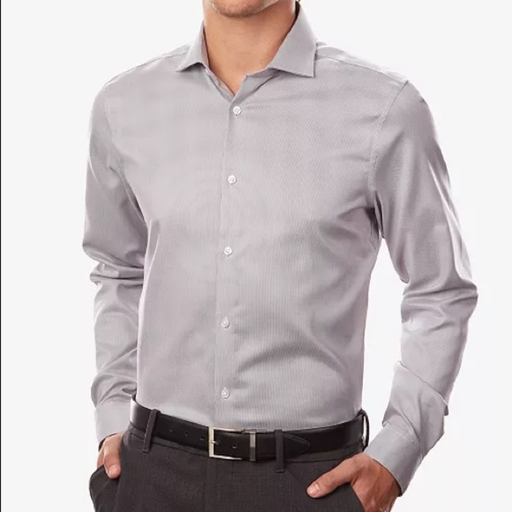 Calvin Klein Slim Fit Dress Shirt in Gray